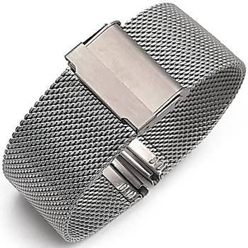 1. Kalite Hasr rg nce elik Saat Kordonu - elik Renk 18-20-22-24-26-28mm