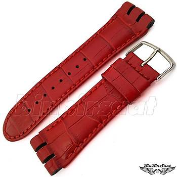 BANDCO SWC24L-16 SWATCH IRONY CHRONOGRAPH UYUMLU 24MM Hakiki Deri Saat Kordonu 