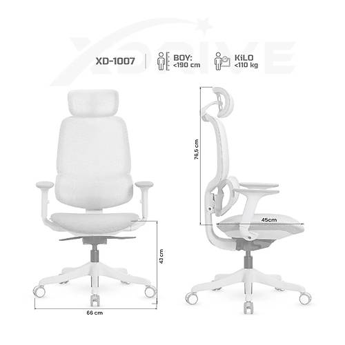 xDrive XD-1007-Fileli Ba�l�kl� �al��ma Koltu�u Gri