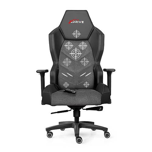 xDrive Kas�rga Masajl� Profesyonel Oyuncu Koltu�u Kuma� Gri/Siyah