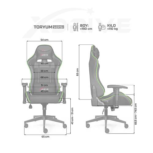 xDrive Toryum Oyuncu Koltu�u Ye�il/Siyah
