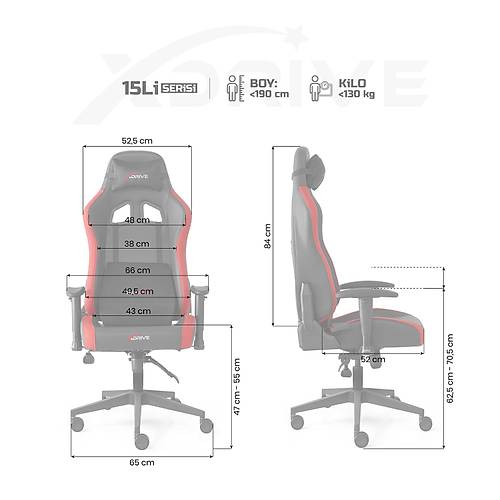 xDrive 15'Li Profesyonel Oyuncu Koltu�u K�rm�z�/Siyah