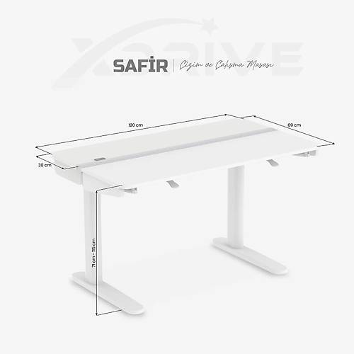xDrive Safir Y�kseklik Ayarl� �izim ve �al��ma Masas�