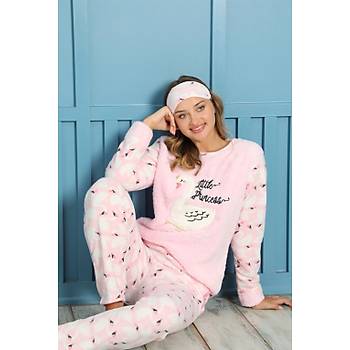 Moda Çizgi Welsoft Polar Kadýn Pijama Takýmý 8454