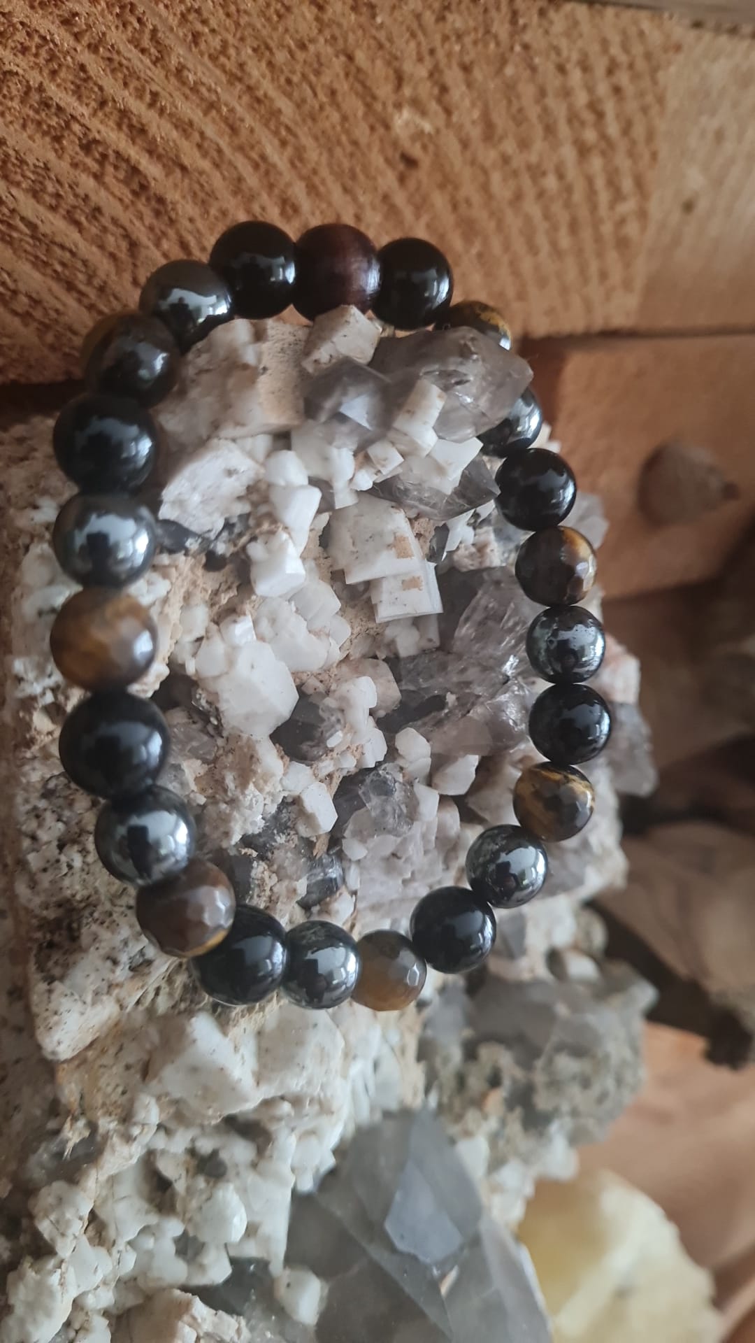 3 LÜ KORUMA (obsidyen hematite kaplangözü) BİLEKLİK 2250