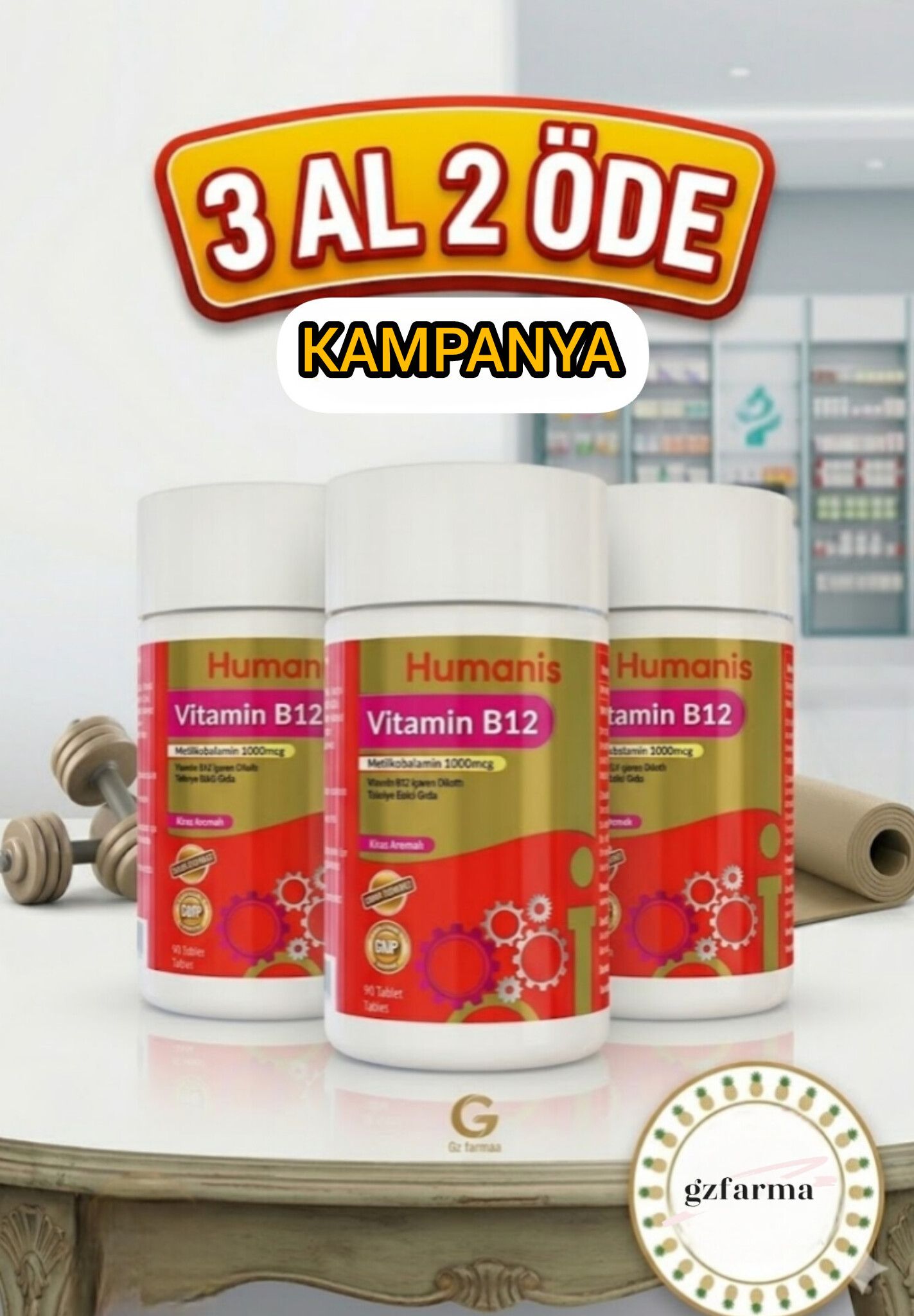 Humanis VİTAMİN B12 3 AL 2 ÖDE KAMPANYALI
