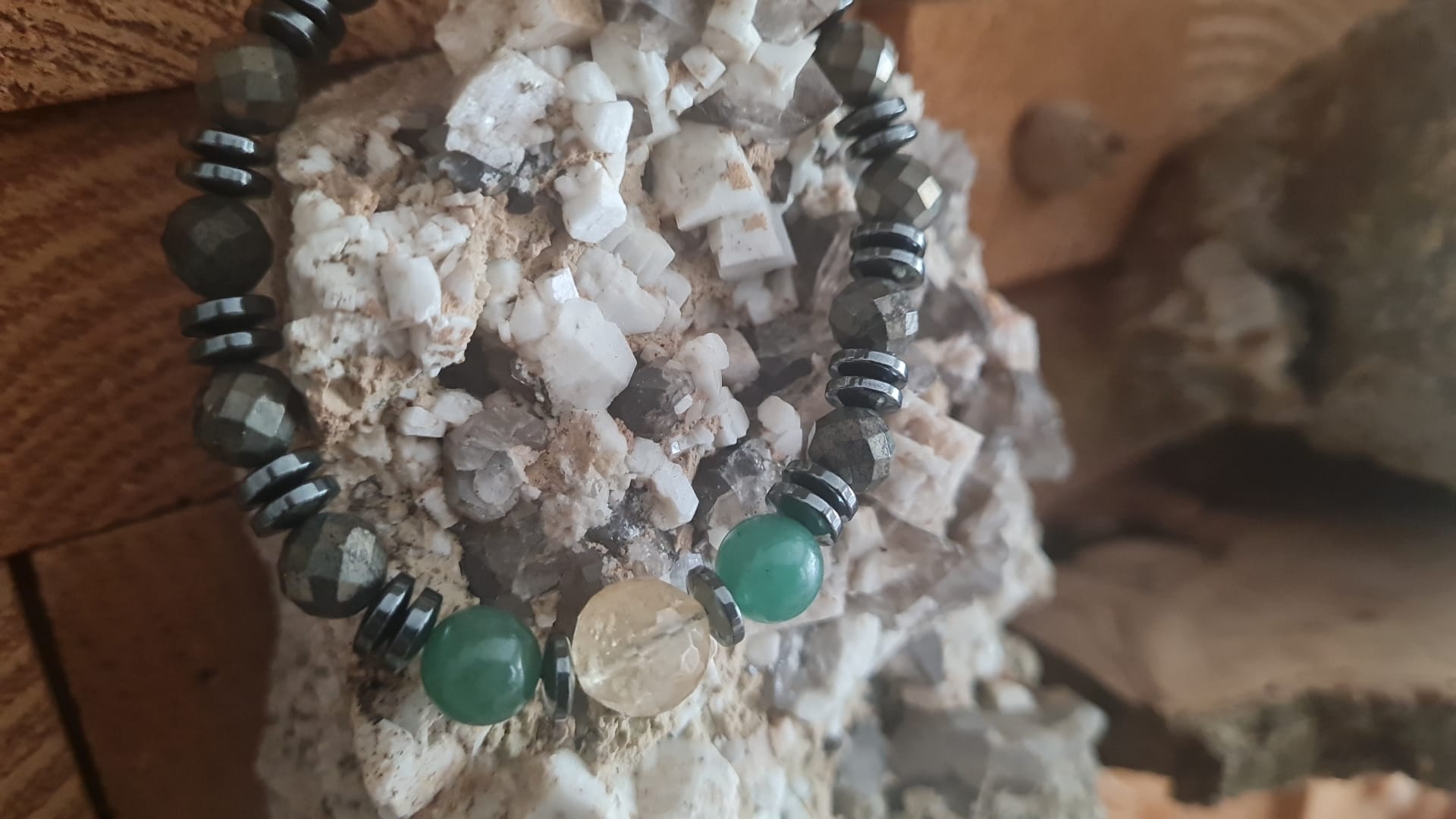 BOLLUK BEREKET (pirit citrine yeşil aventurine) BİLEKLİK 2250