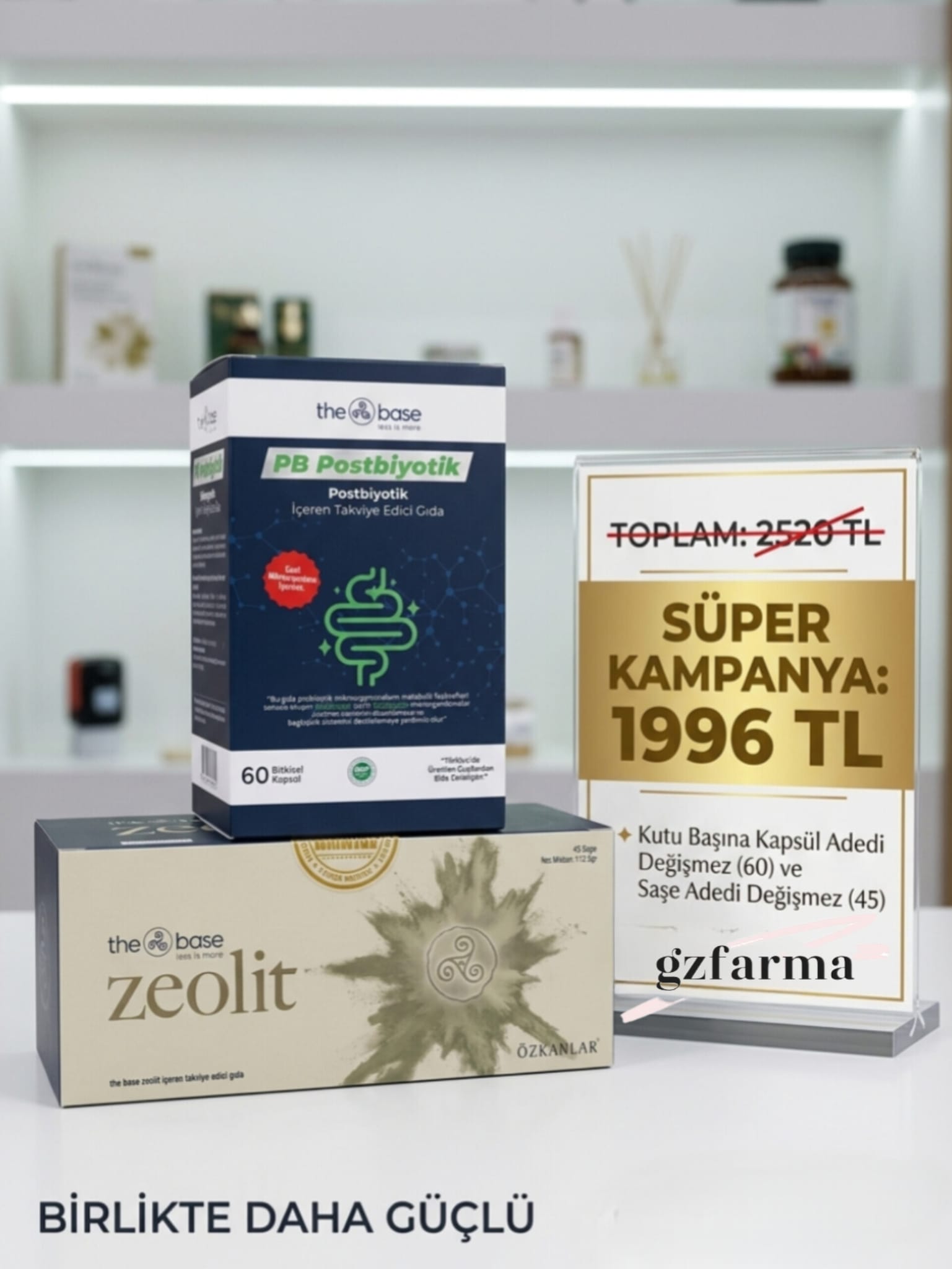 THE BASE POSTBİYOTİK 60 KAPSÜL VE ZEOLİT SAŞE KAMPANYASI