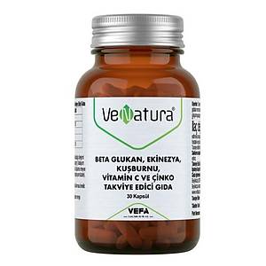 VeNatura Beta Glukan, Ekinezya, Ku�burnu, Vitamin C ve �inko 30 Kaps�l