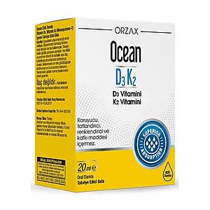 Orzax Ocean D3K2 Damla 20 ml D3 Vitamini ve K2 Vitamini Takviyesi