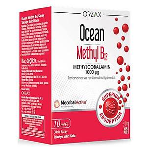 Orzax Ocean 1000 MG Methyl B12 10 ml B12 Takviyesi