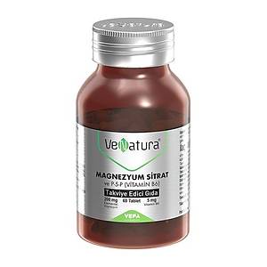 VeNatura Magnezyum Sitrat - Vitamin B6 - Takviye Edici G�da 60 Tablet