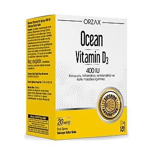 Orzax Ocean Vitamin D3 Sprey 400 IU 20 ml D3 Vitamin Takviyesi