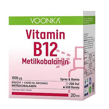 Voonka Vitamin B12 Sprey & Damla 20 ML