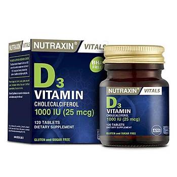 Nutraxin Vitamin D3 120 Tablet D Vitamini Takviyesi