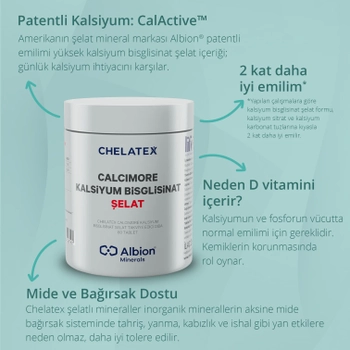 CHELATEX CALCIMORE KALS�YUM B�SGL�S�NAT �ELAT 60 TABLET