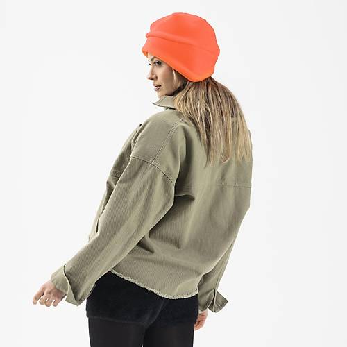 Kadın Kulaklı Neon Turuncu Polar Bere