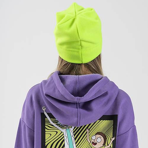 Kadın Neon Yeşil Düz Polar Bere