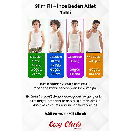 Erkek ocuk Beyaz Slim Fit Tekli