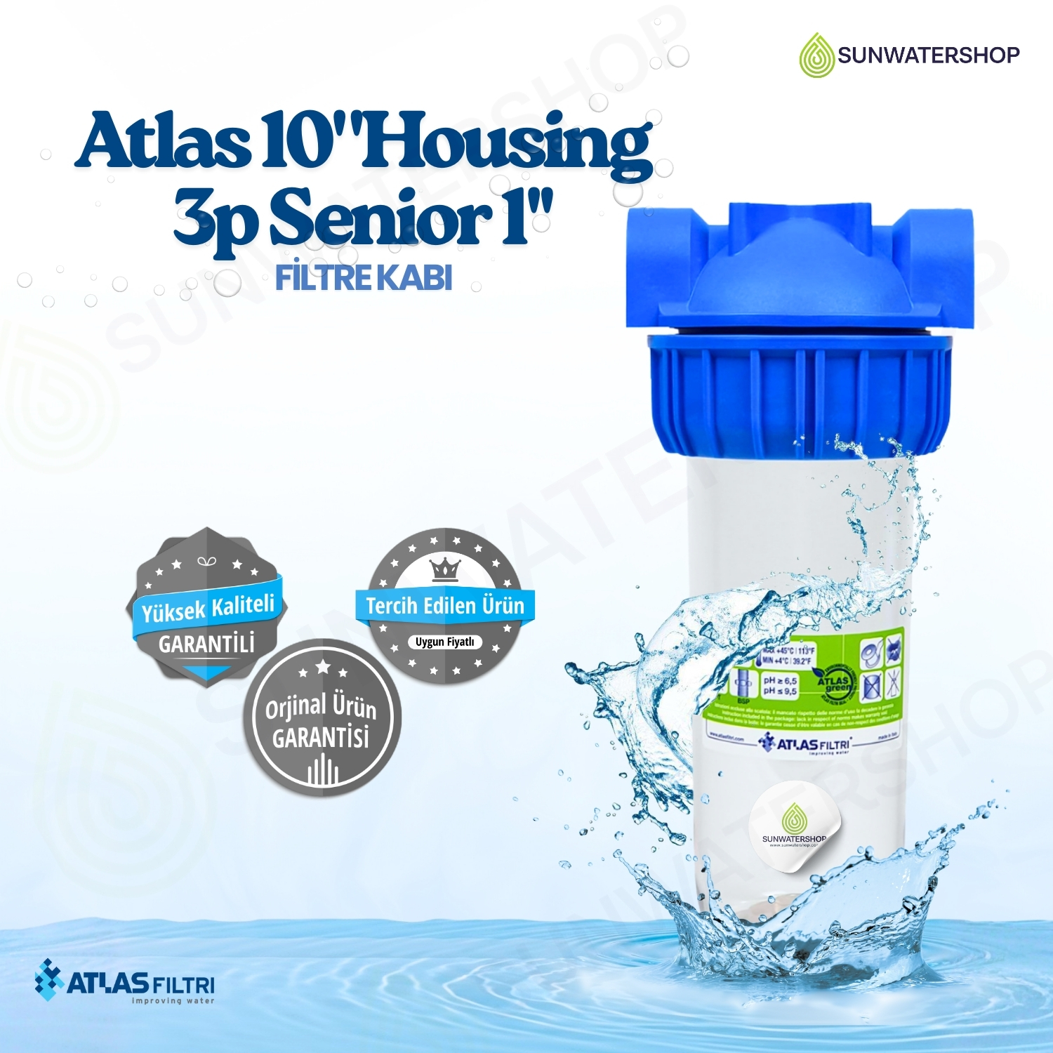 10 Housing  3p Senior 1'' Filtre Kabı Atlas