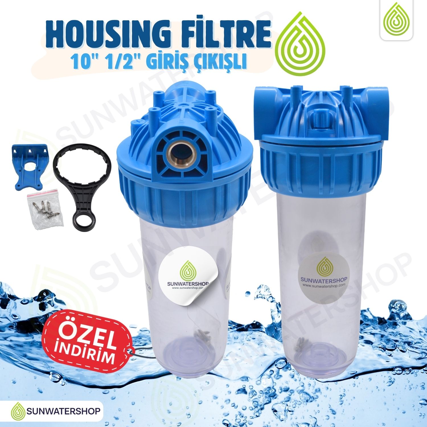 10'' Housing Filtre Kabı 1/2'' Giriş Çıkış