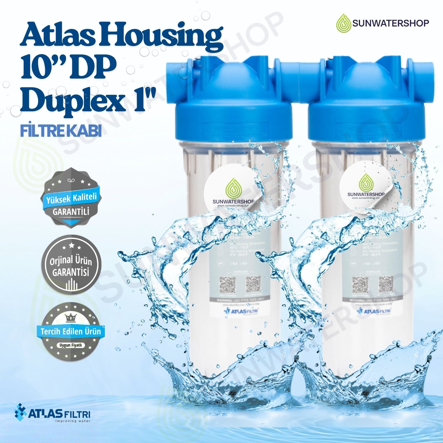 Atlas Housing 10 DP Duplex 1'' Filtre Kabı