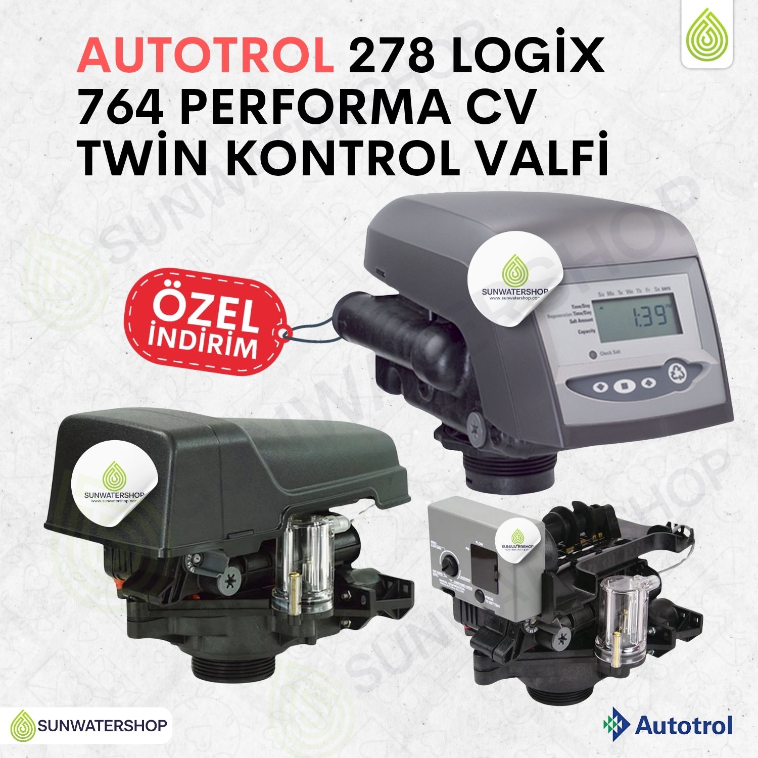 Autotrol 278 Logix 764 Performa Cv Twin Kontrol Valfi