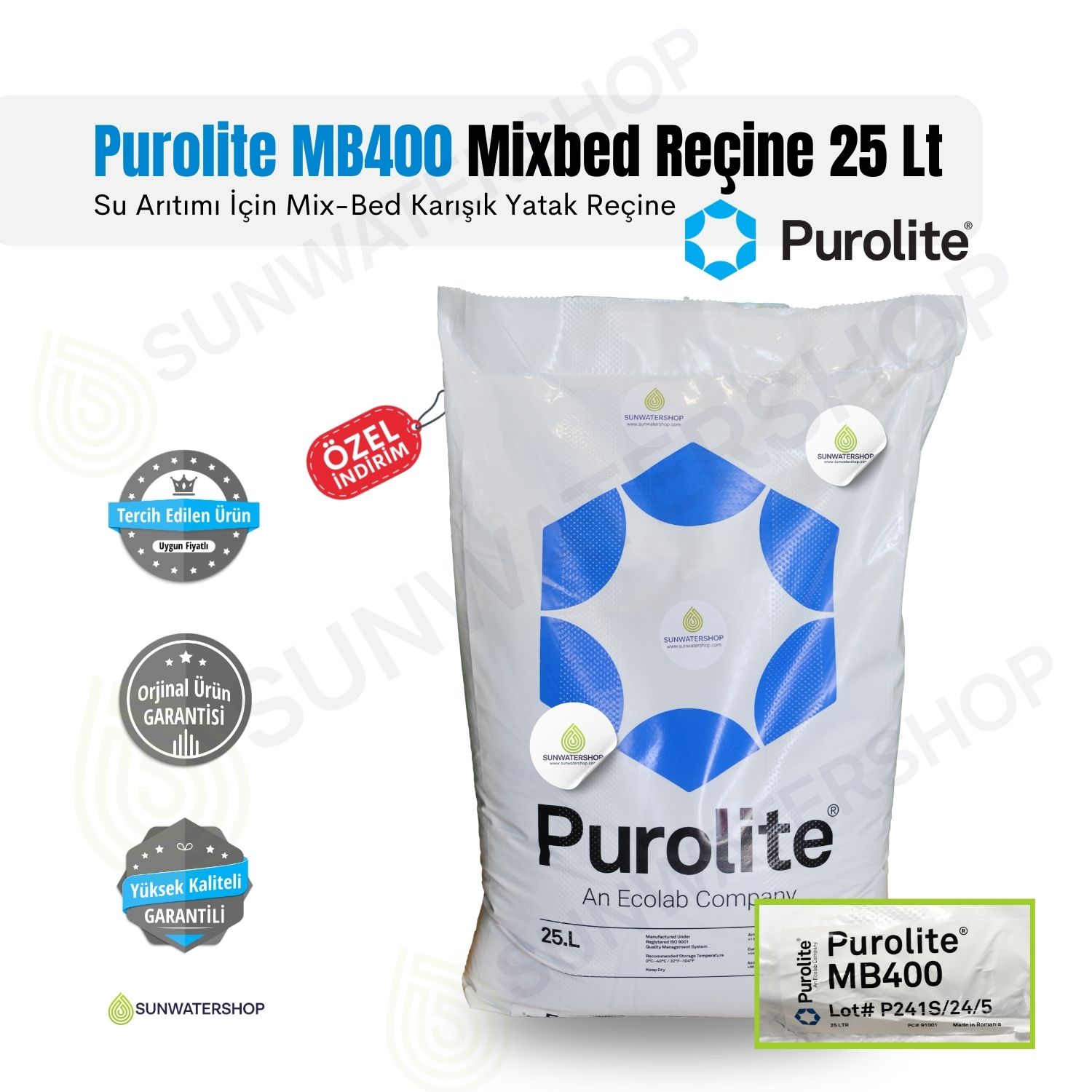 Purolite MB400 Mixbed Reçine  25 Lt