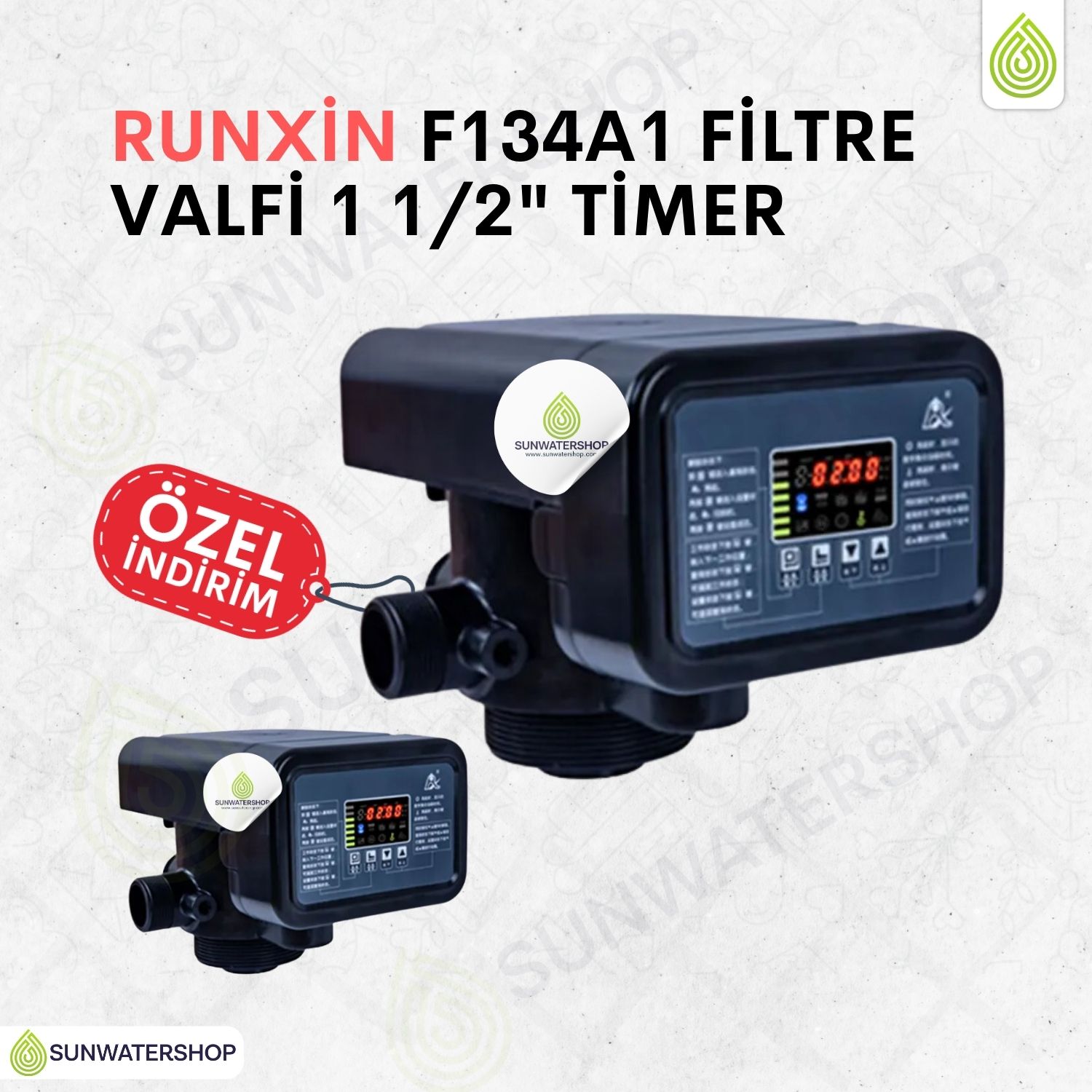 Runxin F134A1 Filtre Valfi 1 1/2" Timer