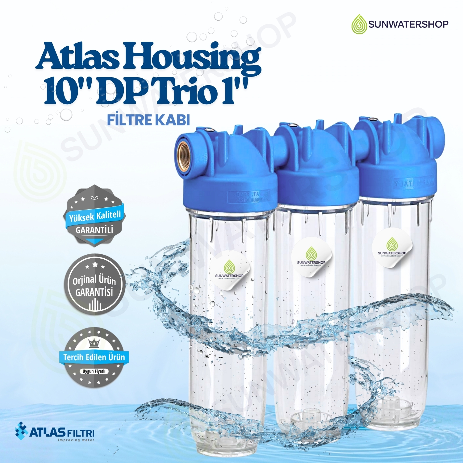 Atlas Housing 10" DP Trio 1" Filtre Kabı