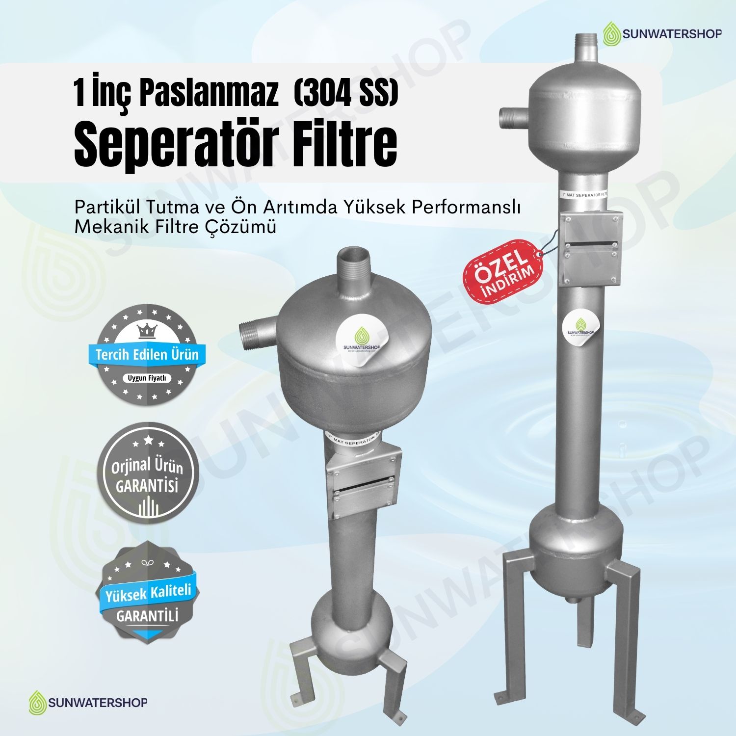 1" Seperatör Filtre SS 304 Paslanmaz Çelik