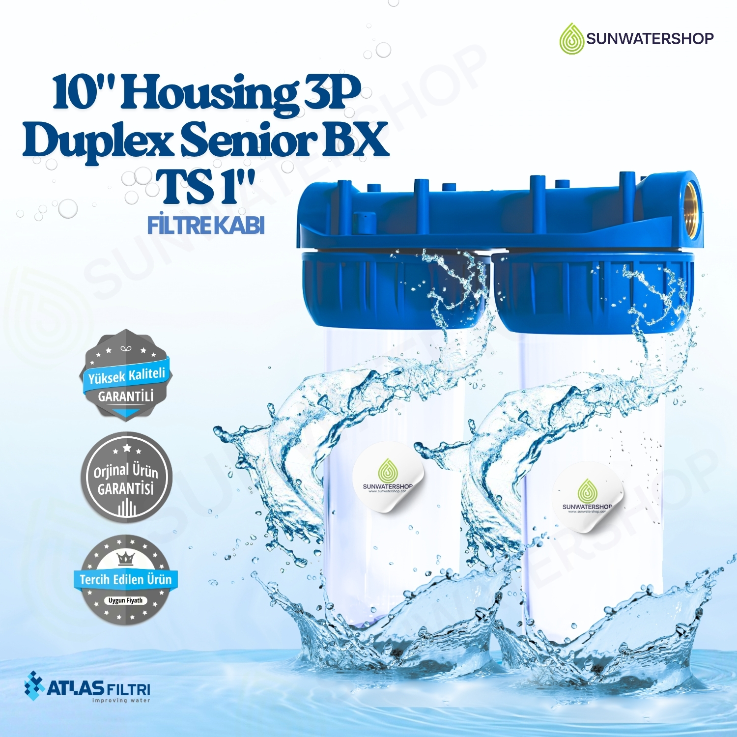 10" Housing 3P Duplex Senior BX TS 1" Filtre Kabı Atlas