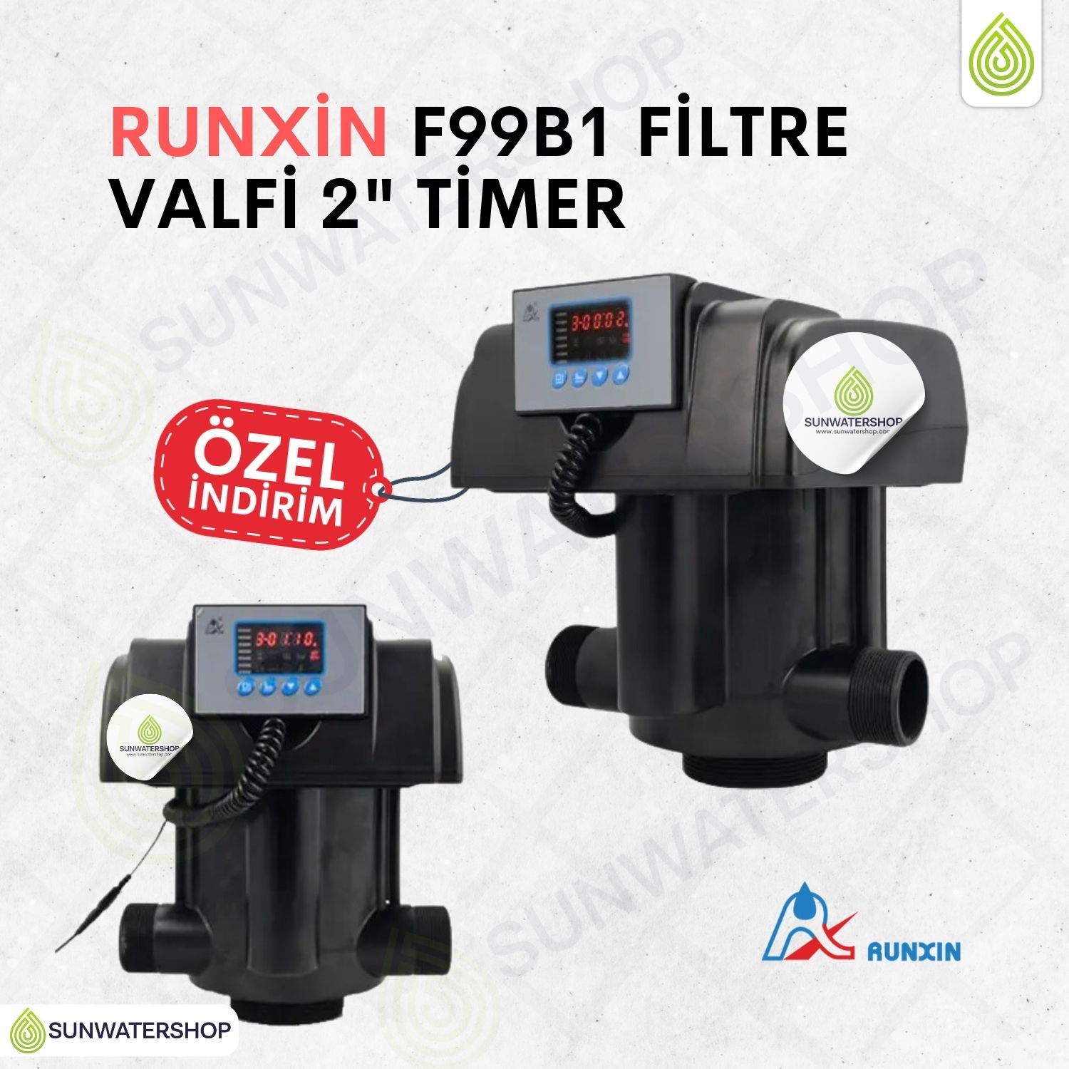 Runxin F99B1 Filtre Valfi 2" Timer