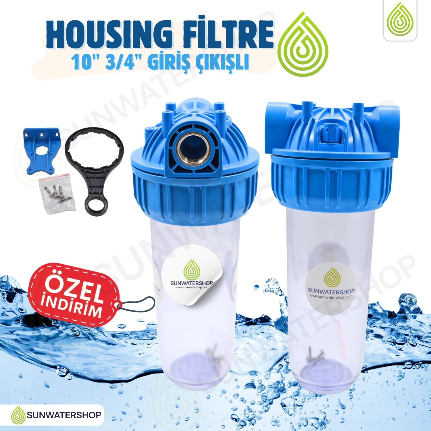 10'' Housing Filtre Kabı 3/4'' Giriş Çıkış