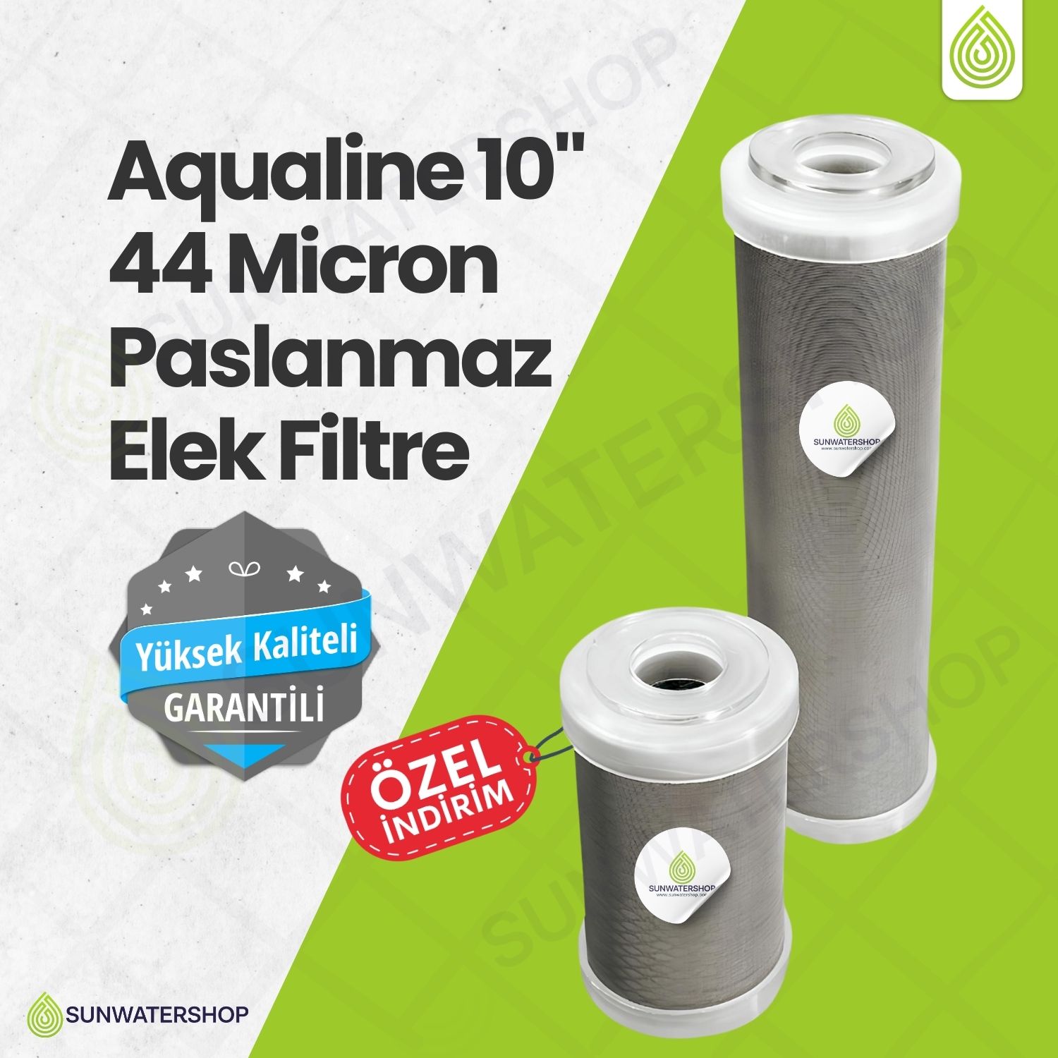 Aqualine 10" 44 Micron Paslanmaz Elek Filtre