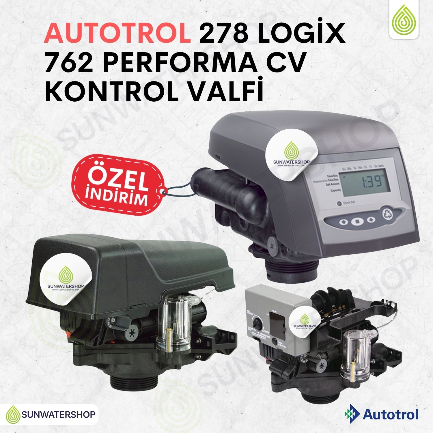 Autotrol 278 Logix 762 Performa Cv Yumuşatma Volümetrik Kontrollü Valf