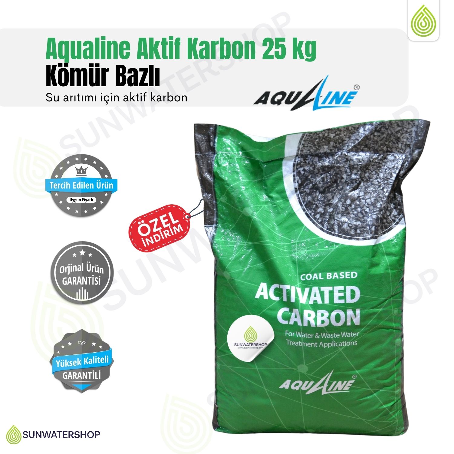 Aqualine Aktif Karbon  25 kg (Kömür Bazlı)