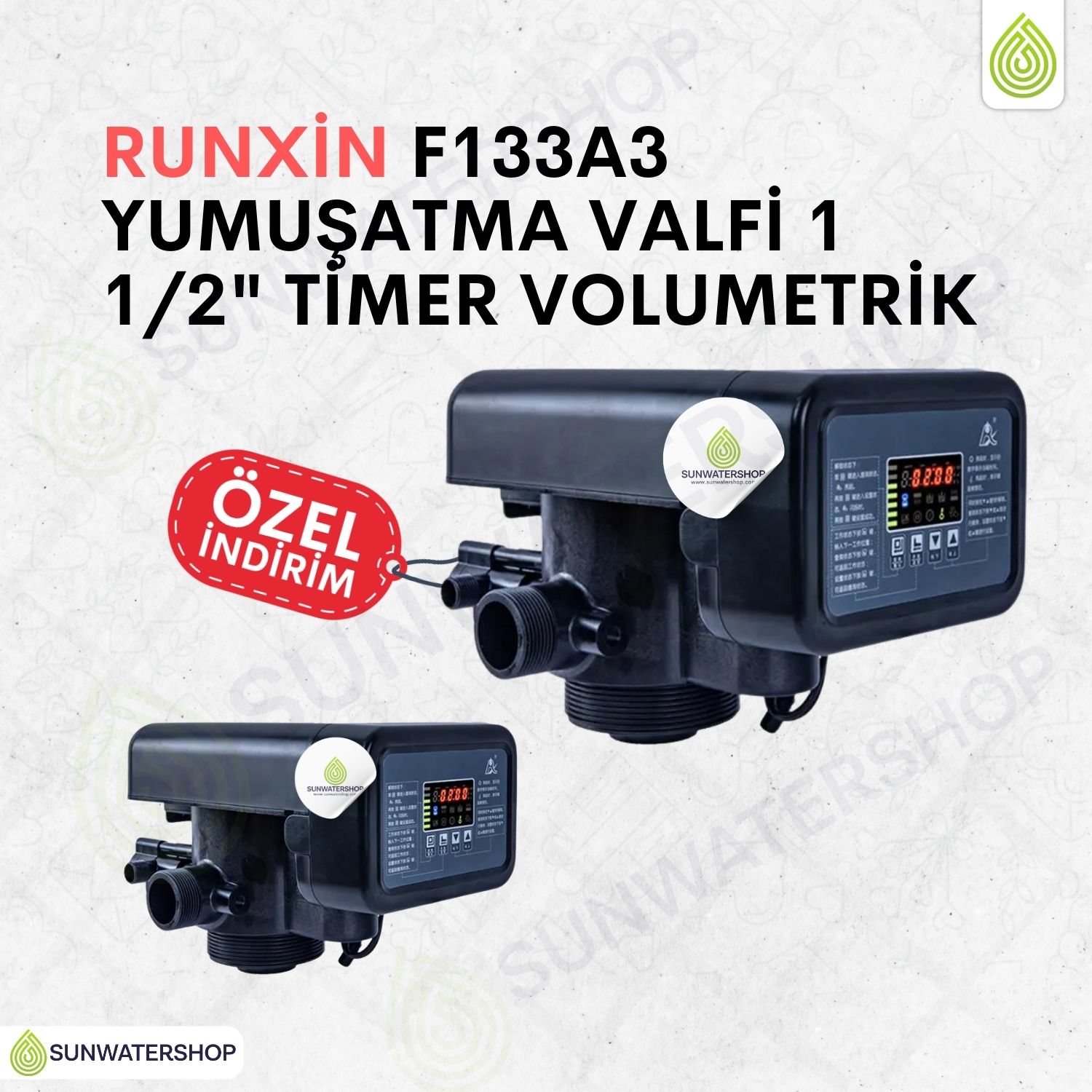 Runxin F133A3 Yumuşatma Valfi 1 1/2" Timer  Volumetrik