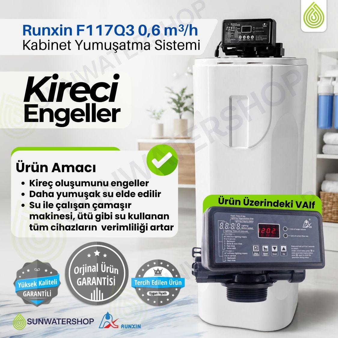 Runxin F117Q3 0,6 m3/h Kabinet Yumuşatma Sistemi