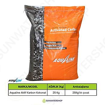 Aqualine Aktif Karbon Coconut 25 kg(Hindistan Cevizi Kabuklu)