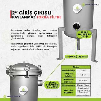 Bag Filtre 2'' DN50 ( Paslanmaz Torba Filtre -Gaf Filtre)