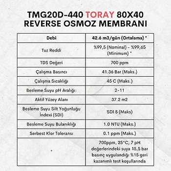 Toray TMG20D 440 8040 Reverse Osmoz  Membran�
