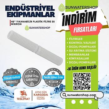 40'' Ykanabilir Plastik Filtre 50 Mikron