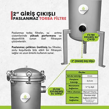 Bag Filtre 2'' DN50 ( Paslanmaz Torba Filtre -Gaf Filtre)