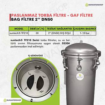 Bag Filtre 2'' DN50 ( Paslanmaz Torba Filtre -Gaf Filtre)