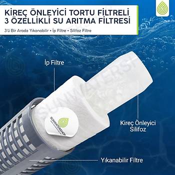 Daire Giri�i Kire� �nleyici 3'� Bir Arada Tortu Filtre (Y�kanabilir + �p Filtre + Silifoz Filtre )