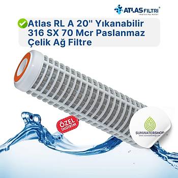 Atlas RL A 20'' Ykanabilir 316 SX  70 Mcr Paslanmaz elik A Filtre