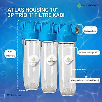 Atlas Housing 10'' 3P Trio 1'' Filtre Kab�