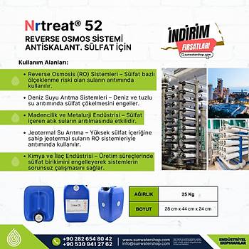 Reverse Osmoz Sistemi Antiskalant ( Slfat in )