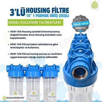 10'' Housing 3'l� 1'' Giri� ��k��l� Filtre Kab�